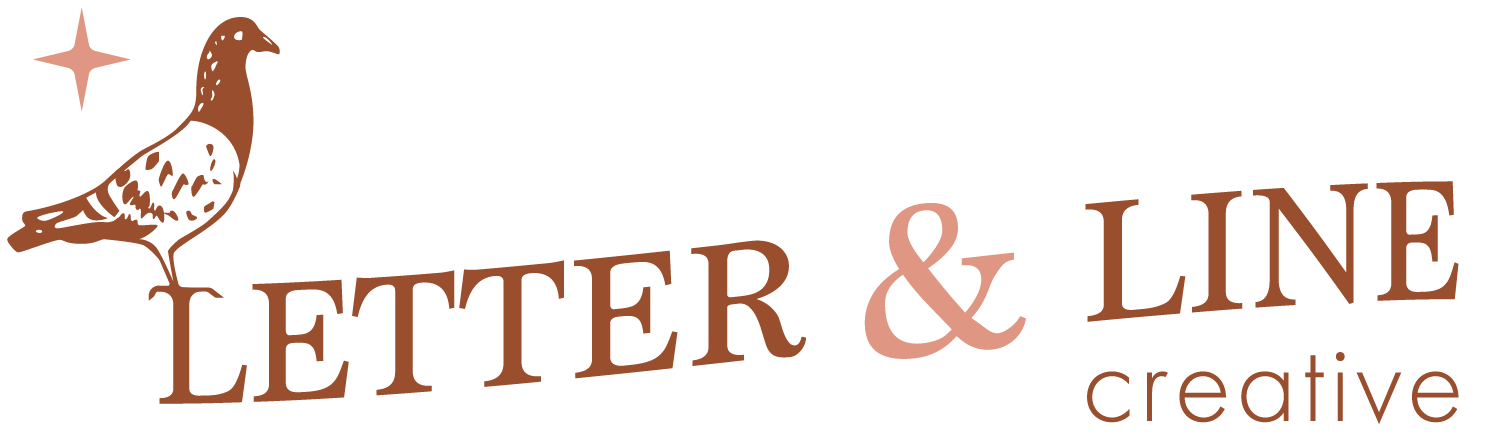 Horizontal Letter and Line Creative logo with Pidge with Pigeon