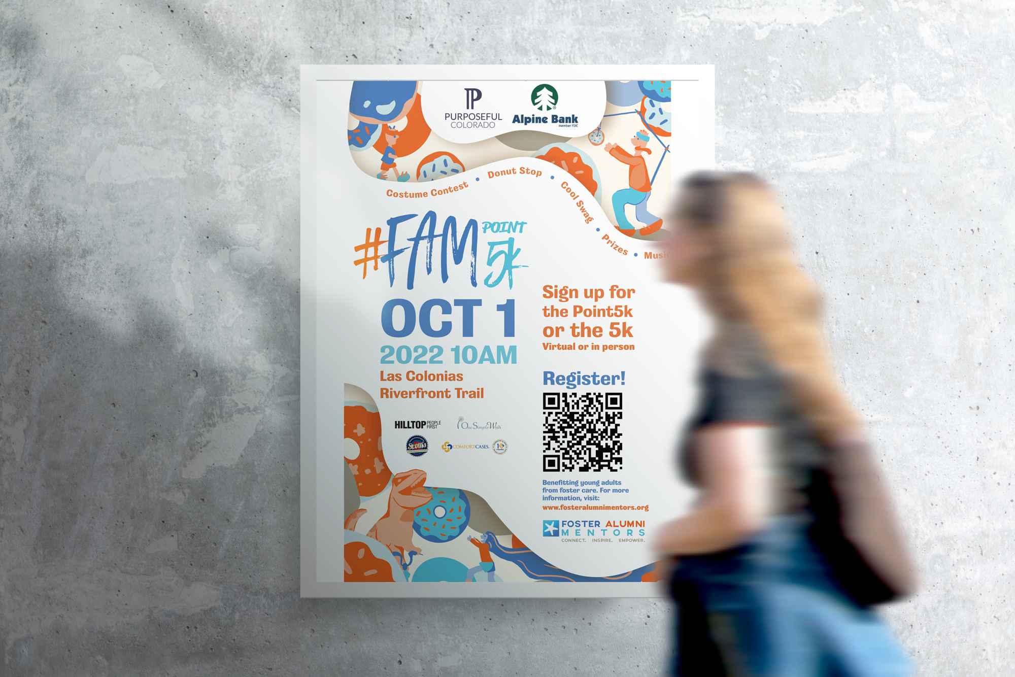 graphic design of a colorful event flyer mockup